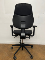 Used Orangebox FLO MBA (Medium Back) Black Cloth Orthopaedic Chair .