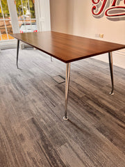 Used Walnut 2000mm x 1000mm Meeting Table on Chrome Legs