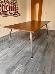 Used Walnut 2000mm x 1000mm Meeting Table on Chrome Legs