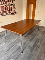 Used Walnut 2000mm x 1000mm Meeting Table on Chrome Legs