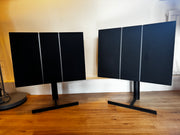 Vintage Retro Bang & Olufsen Beovox Red Line 6000 Speakers Model 6522 with Original B&O Stands