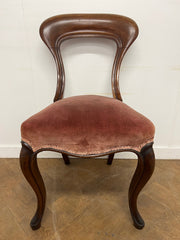 A Set of 8 Victorian Mahogany Hoop Back Dining Chairs with Cabriole Legs