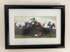 Framed Original Photo of "The Grand National" "Falling Jockeys"