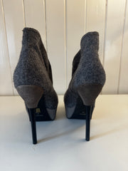 Carvela Kurt Geiger Grey Wool Stiletto Ankle Boots Size 8