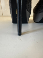 Carvela Kurt Geiger Grey Wool Stiletto Ankle Boots Size 8