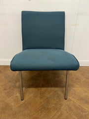 Vintage "Vostra" Lounge Chair by Jens Risom for Walter Knoll in Teal Cloth