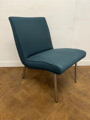 Vintage "Vostra" Lounge Chair by Jens Risom for Walter Knoll in Teal Cloth