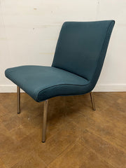Vintage "Vostra" Lounge Chair by Jens Risom for Walter Knoll in Teal Cloth