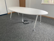 Used Herman Miller Oval White 2400mm x 1200mm Meeting Table Seat 8 x People