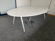 Used Herman Miller Oval White 2400mm x 1200mm Meeting Table Seat 8 x People