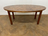 Oval Burr Walnut Top Coffee Table with Solid Walnut Legs. 1980's