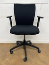 Black Cloth Square Back Swivel Chair