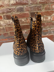 Russell and Bromley Combat Chelsea Leopard Skin Boot Size 6 Brand New in the Box