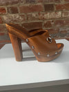 Vintage Gucci Brown Leather Horsebit Platform Mules