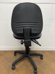 Unused Grey/Blue Cloth Low Back Operator Chair (No Arms)
