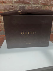 Vintage Gucci Brown Leather Horsebit Platform Mules