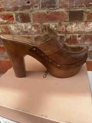 Carvela Lava Leather Heeled Platform Cloggs Size 5