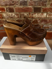 Carvela Lava Leather Heeled Platform Cloggs Size 5