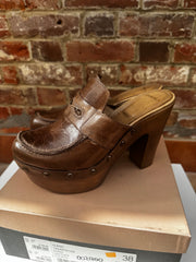 Carvela Lava Leather Heeled Platform Cloggs Size 5