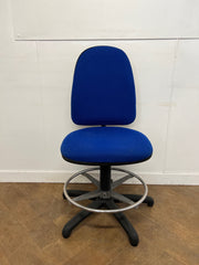 Used Blue Cloth Draughtsman Chair