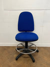 Used Blue Cloth Draughtsman Chair
