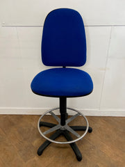 Used Blue Cloth Draughtsman Chair