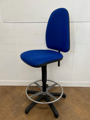 Used Blue Cloth Draughtsman Chair