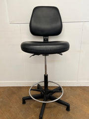 Used Black Vinyl Laboratory/Technician Draughtman Chair