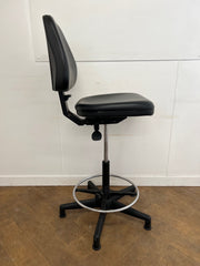 Used Black Vinyl Laboratory/Technician Draughtman Chair