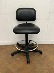 Used Black Vinyl Laboratory/Technician Draughtman Chair.