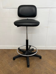 Used Black Vinyl Laboratory/Technician Draughtman Chair.