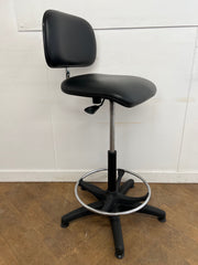 Used Black Vinyl Laboratory/Technician Draughtman Chair.