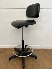 Used Black Vinyl Laboratory/Technician Draughtman Chair.