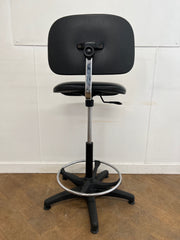Used Black Vinyl Laboratory/Technician Draughtman Chair.