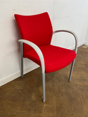 Senator Trillipse Red Cloth Stacking Meeting Chair