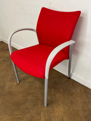 Senator Trillipse Red Cloth Stacking Meeting Chair