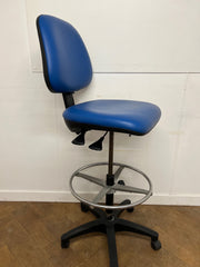 Blue Vinyl Draughtsman/Laboratory/Technician Chair