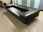 Used Tacchini "Happy Hour" 3 Seat Adjustable Back Sofa in Black Leather.