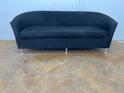 Black Cloth 3 Seat Reception Sofa