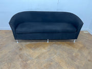Black Cloth 3 Seat Reception Sofa