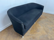 Black Cloth 3 Seat Reception Sofa