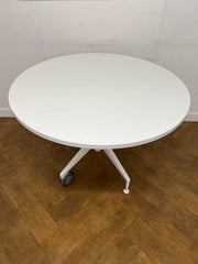 Used Herman Miller White 1000mm Diameter Circular Meeting Table