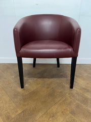 Used Burgundy Vinyl Cafe Style Tub Chair