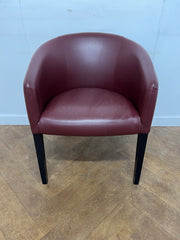 Used Burgundy Vinyl Cafe Style Tub Chair