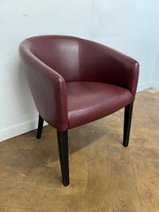 Used Burgundy Vinyl Cafe Style Tub Chair