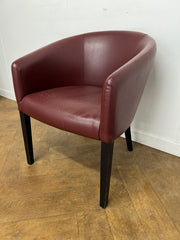 Used Burgundy Vinyl Cafe Style Tub Chair