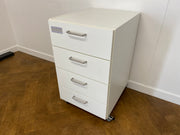 Used White MDF 4 Drawer Laboratory/Workshop Cabinet 820mmh x 500mmw x 615mmd