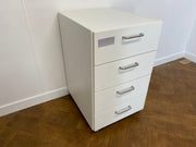 Used White MDF 4 Drawer Laboratory/Workshop Cabinet 820mmh x 500mmw x 615mmd