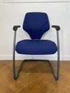 Used Giroflex G64 Model 64-7003 Cantilever Frame Blue Cloth Meeting Chair