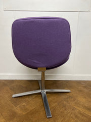 Used Orangebox Track-03 Lounge Chair in Purple Cloth on Four Star Chrome Leg